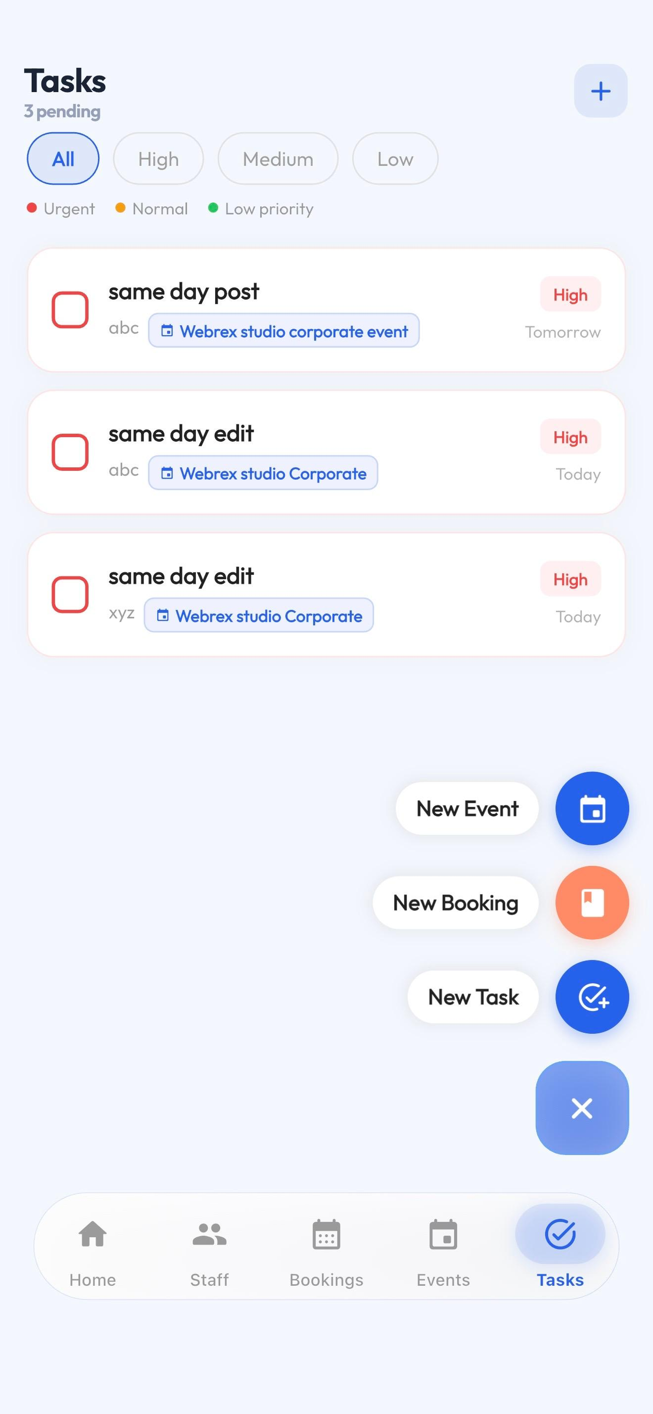 Task management for the crew